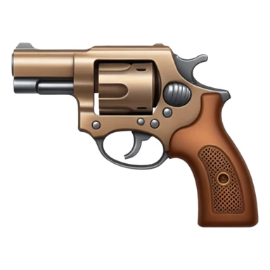 Compact pistol with brown handle sticker