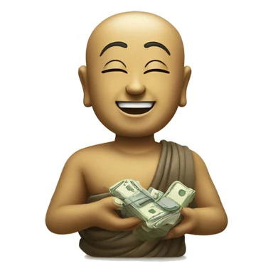 Laughin Buddha holding money sticker