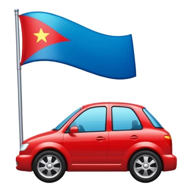 bandera mitad superior, azul y mitad inferior verde con una rueda de carruaje roja en el centro sticker