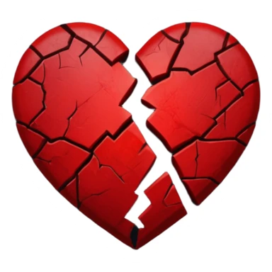 dark red broken heart sticker