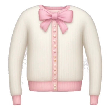 White sweater with many light pink bows sticker