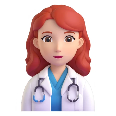 female doctor with red hair sticker