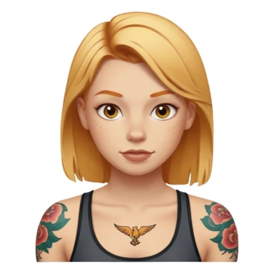 blonde tattoood girl and ginger athleticic girl sticker