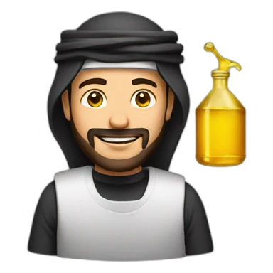 Arab with oil barrel sticker