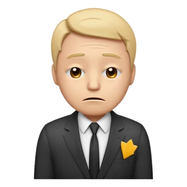  emoji character wearing a suit. face has a very sad crying, disappointed expression with drooping eyebrows and half-closed eyes. posture is dejected, with slumped shoulders just rejected from his interview to get a job, holding cv. dont relate to any gender sticker