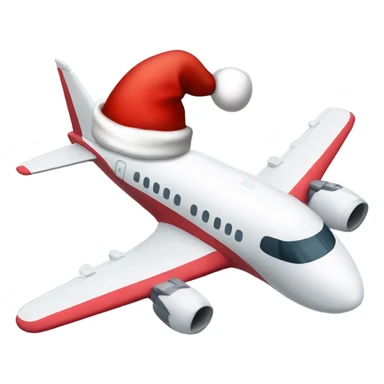 aircraft with a christmas hat on sticker