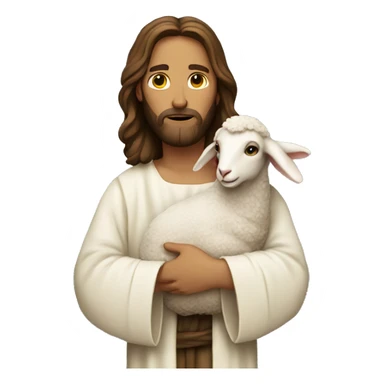 jesus holding a lamb sticker