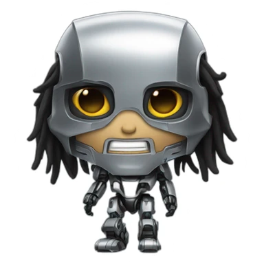 Johnny silverhand as a robot sticker