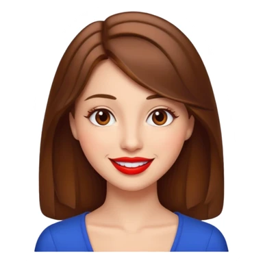 brownhaired woman with red lips in love sticker