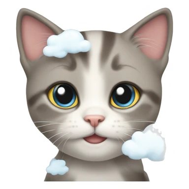 super cute kitten with cloud sticker