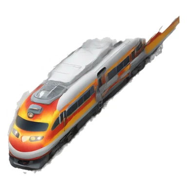 train travelling so fast that it's on fire sticker