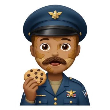 Militar mordiendo galleta sticker