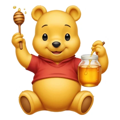 winnie the poo with honey pot sticker