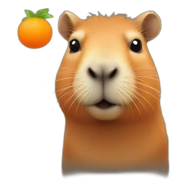 Capybara with orange sticker