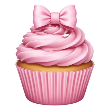 pastel pink cupcake with a bow on the wrapper sticker