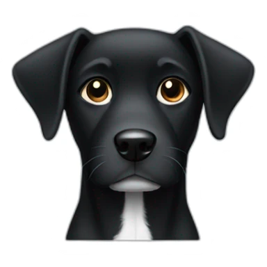 Black dog with white circle sticker