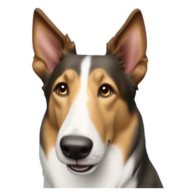 Smooth coat collie with perky ears and brindle fur sticker