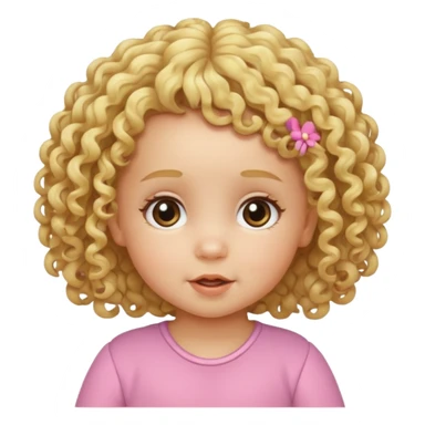 kıvırcık saçlı kız bebek kumral sticker