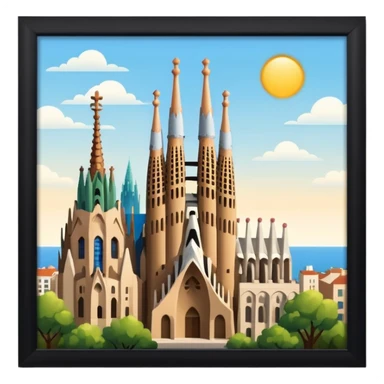 barcelona with sagrada familia sticker