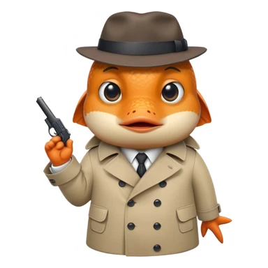 fish dressed as a spy sticker