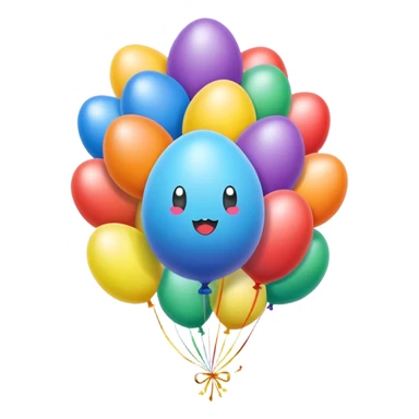 easter rainbow bouncy balloons poopmoji  sticker