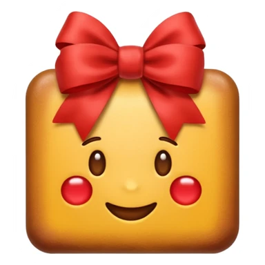 rapadura, doce cearense, emoji style, whole bar with red bow, light brown color, appetizing appearance sticker