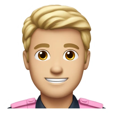 white male smiling with dark hair wearing a pink police uniform sticker