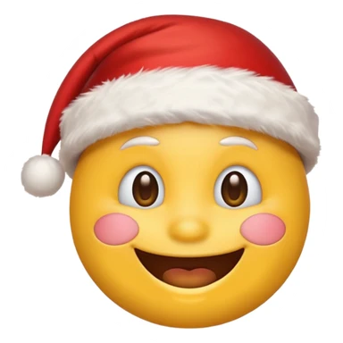 Smiling emoji with santa hat on sticker