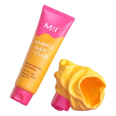 empty, crumpled hand cream tube, pastel and vibrant colors, very squished and wrinkled, cap on, no face, looks like a beauty product sticker