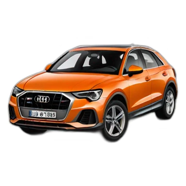 audi q3 pulse orange front sticker