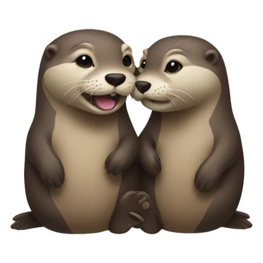 two otters in love sticker
