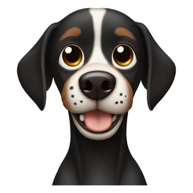 one eyed black and brown dog with one eye missing sticker