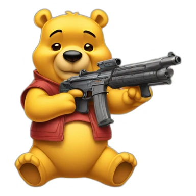 winnie the pooh with guns sticker