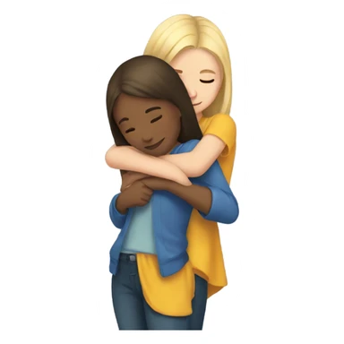 Girl hugging another girl sticker