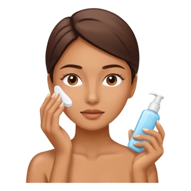 Perempuan lagi skincare (tapi yang lebih ketutup) fokus di muka sticker