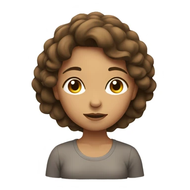 Girl with short wavy brown hair meditating  sticker