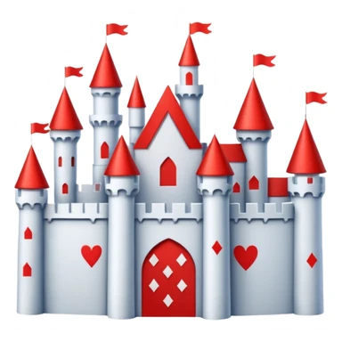 castle made off playing cards sticker