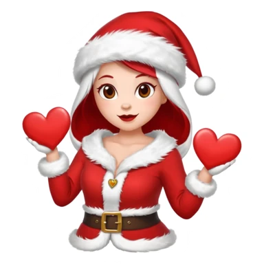 Make an emoji of a couple but as Santa Claws and female Santa Claws with hearths sticker