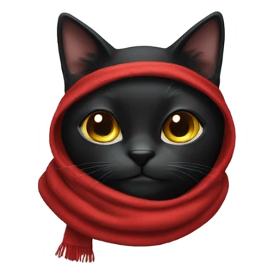 black cat with red scarf sticker