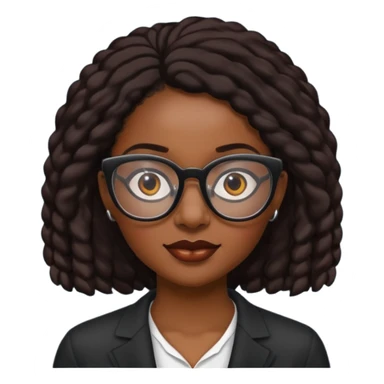bold and wearing glasess black woman sticker