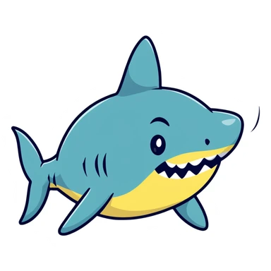 shark smirking sticker