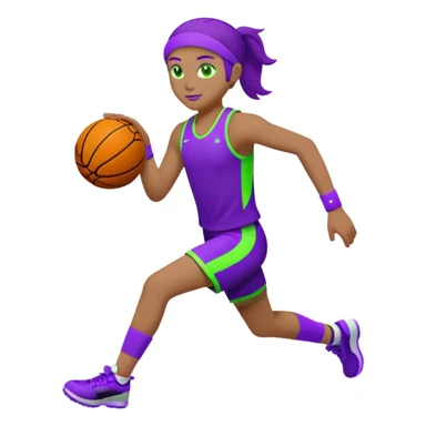 generate for me a sports icon in neon purple and green sticker