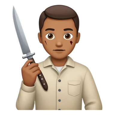 man holding a knife sticker