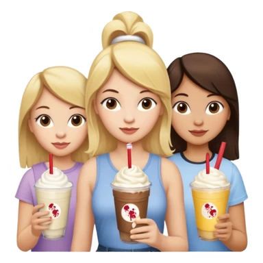 girl with blonde hair, girl with brown hair, girl with dark brown hair at Chick-fil-A  sticker
