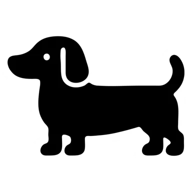 simple lineal drawing of a whole brown dachshund dog, icon format for text posts, no background sticker