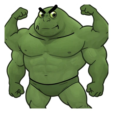 toddler with giant muscles sticker