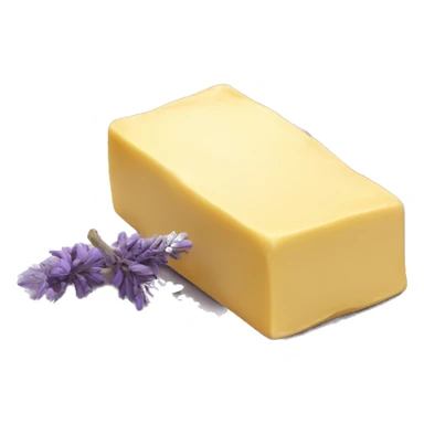 Realistic stick of Butter on a metallic lavender plate. sticker