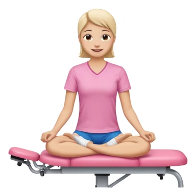 camilla de fisioterapia color rosada sticker