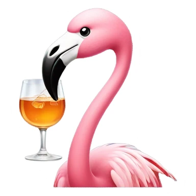 Flamingo drinking whiskey sticker