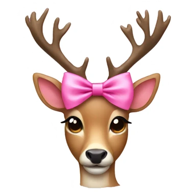 Deer with a pink bow sticker